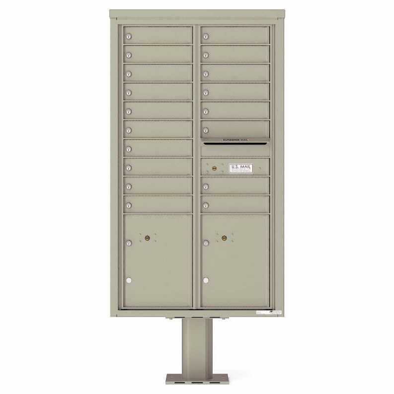 Florence Versatile Front Loading Pedestal Mailbox 4C15D-18-P Postal Grey