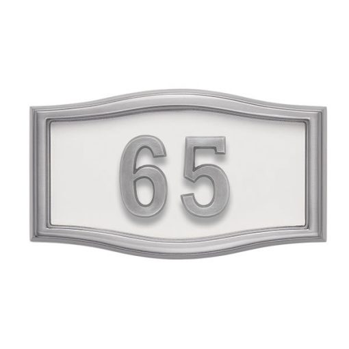 White with Satin Nickel Address Plaque S1-SRWH
