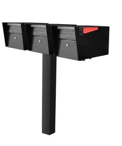 3 Mail Manager Locking Mailboxes with Post Black