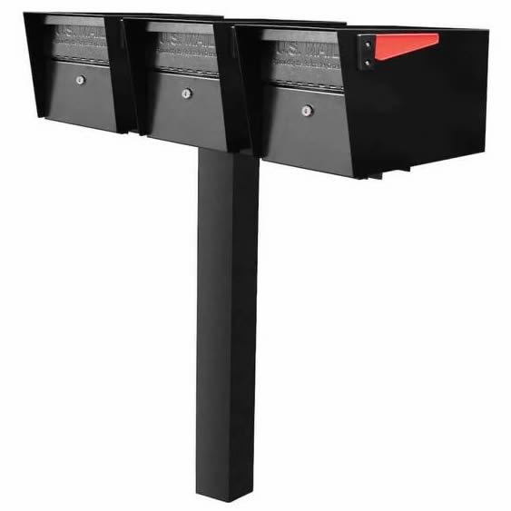 3 Mail Manager Mailboxes with Post Black