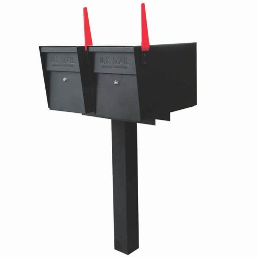 Double Black Mail Boss Mailbox on a Post