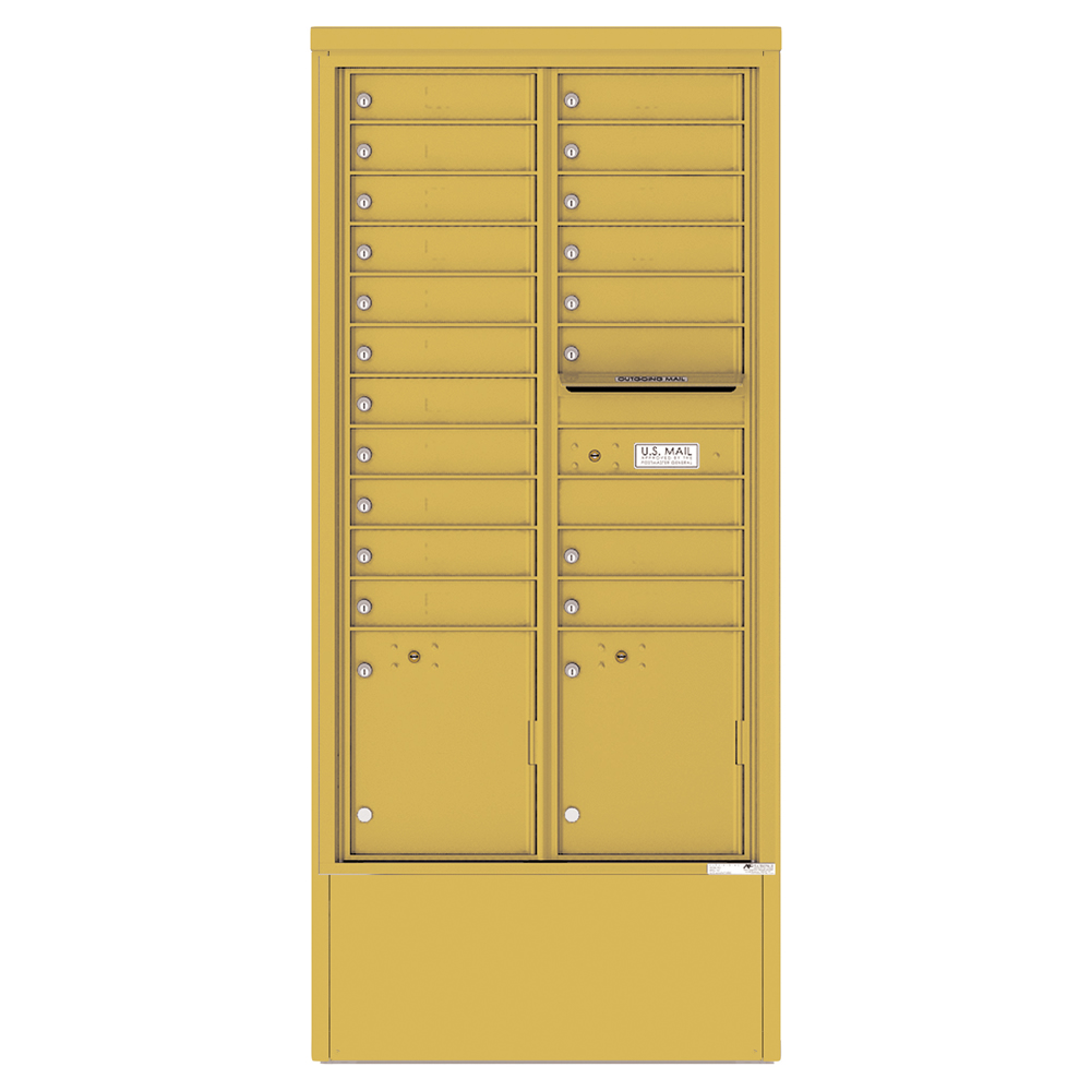 19 Door Florence Versatile 4C Depot Cabinet Cluster Mailboxes USPS Approved / Interior Exterior 4C16D-19-D Gold Speck