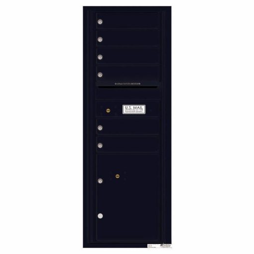 Florence Versatile Front Loading 4C Commercial Mailbox with 6 Tenant Doors and 1 Parcel Lockers 4C13S-06 Black