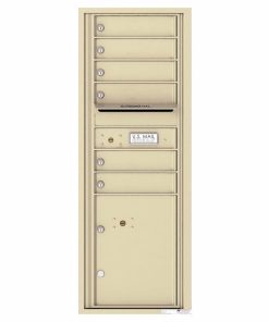 Florence Versatile Front Loading 4C Commercial Mailbox with 6 Tenant Doors and 1 Parcel Lockers 4C13S-06 Sandstone