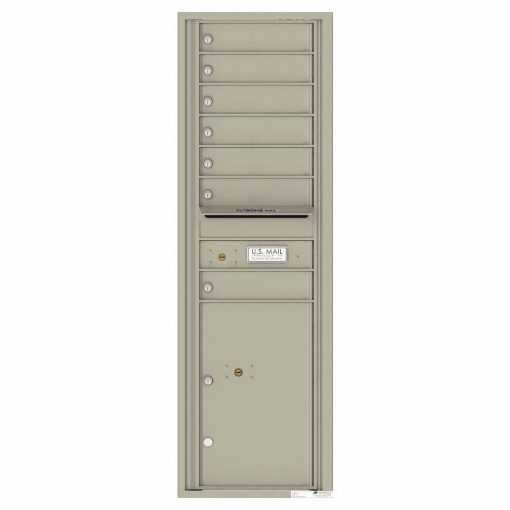 Florence Versatile Front Loading 4C Commercial Mailbox with 7 Tenant Doors and 1 Parcel Lockers 4C15S-07 Postal Grey