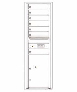 Florence Versatile Front Loading 4C Commercial Mailbox with 7 Tenant Doors and 1 Parcel Lockers 4C15S-07 White