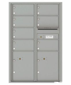 Florence Versatile Front Loading 4C Commercial Mailbox with 7 Tenant Doors and 2 Parcel Lockers 4C13D-07 Silver Speck