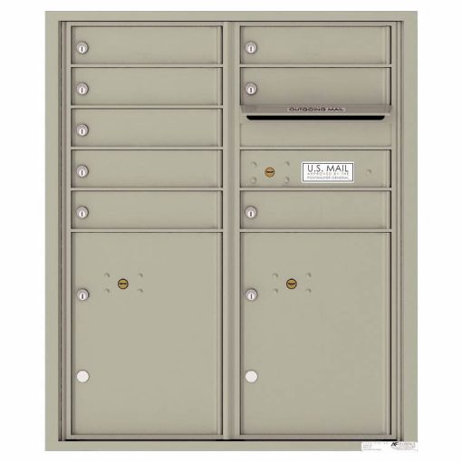 Florence Versatile Front Loading 4C Commercial Mailbox with 8 tenant Doors and 2 Parcel Lockers 4CADD-08 Postal Grey