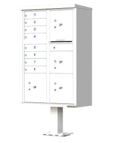 8 Door with 4 Parcel Lockers CBU 1570 Series White