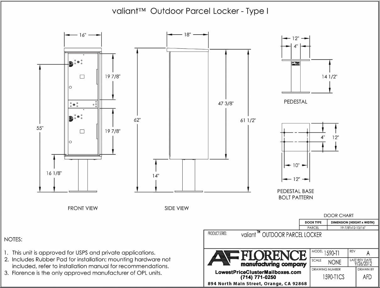 2 Door Outdoor-Parcel-Locker-Diagram