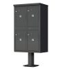 4 Door Dark Bronze Parcel Locker with Pedestal